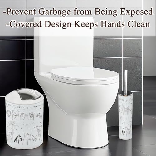 JBNJANKDAV Cute Animal Bathroom Set 6 Pcs White