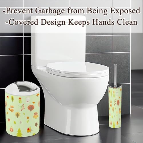 Bathroom Accessories Set 6 Pcs Cute Autumn Animals Decor