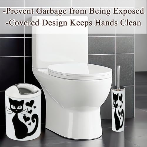 Bathroom Accessories Set 6 Pcs with Cat Graphics