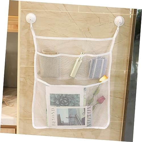 IMIKEYA Multifunctional Mesh Storage Bag with Strong Hooks for Bathroom Organization