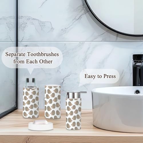 JBNJANKDAV Bathroom Accessories Set 6 Pcs Cute Hedgehogs Decor