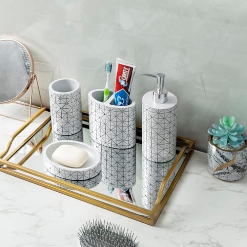 MyGift Modern Geometric Design Set for the Bathroom
