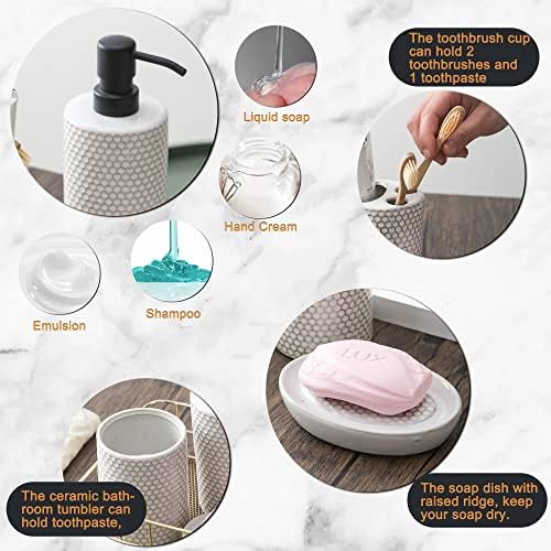 Complete 4-Piece Bathroom Set Honeycomb Design Modern Practical