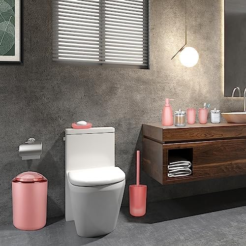 OTOSTAR Pink Bathroom Accessory Set - 8-Piece Essential Collection