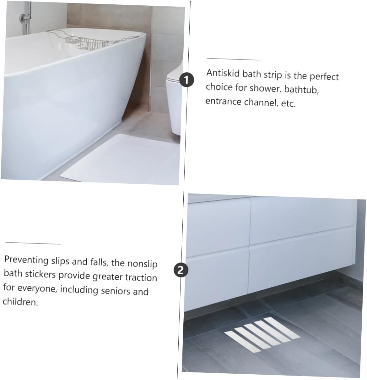 5-Piece Skid-Free Bathroom Stickers for Bathtubs Pools
