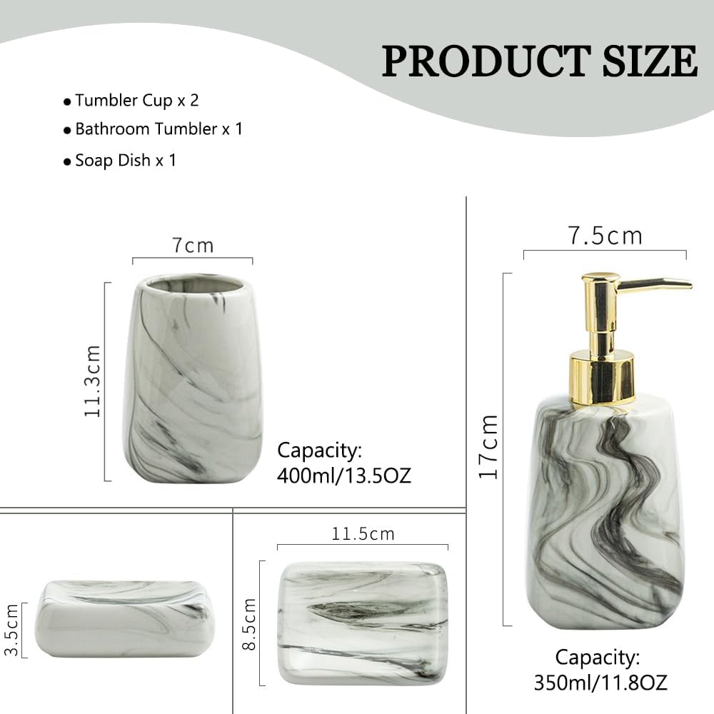 Comeon Ceramic 3-Piece Bathroom Set with Square Design