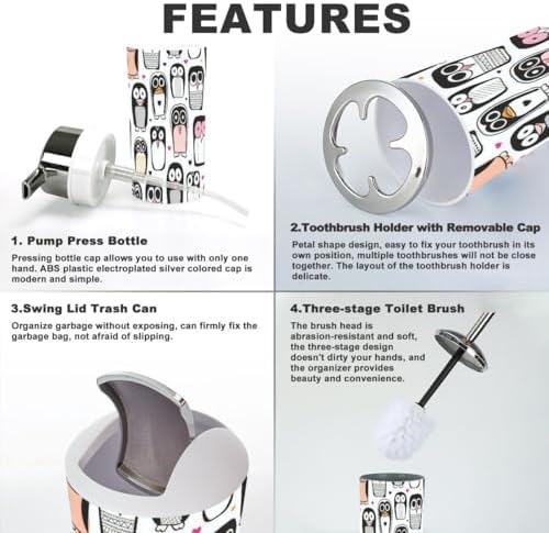 Bathroom Accessories Set for Kids 6 Pcs