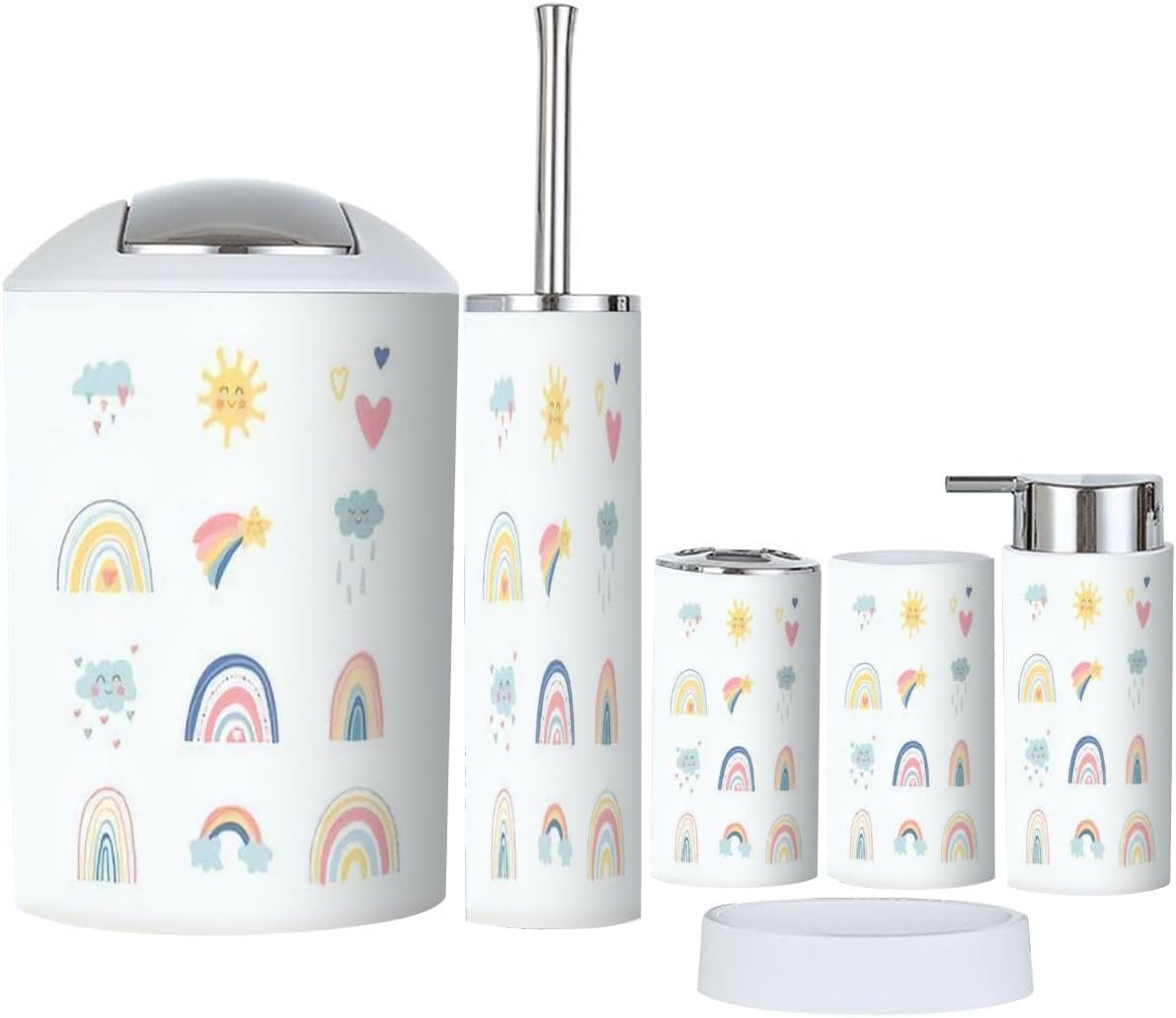 Cute Kids Bathroom Accessory Set 6 Piece