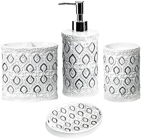 Zahari Home 4pc Monaco Bathroom Accessories Set