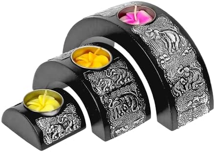 AeraVida Elephant-Driven Tealight Candle Holder Set