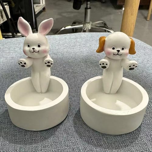 Festive Cat Candle Holder with Handmade Resin figurine