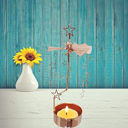 Stylish Stainless Steel Metal Tea Light Holder with Spinning Design