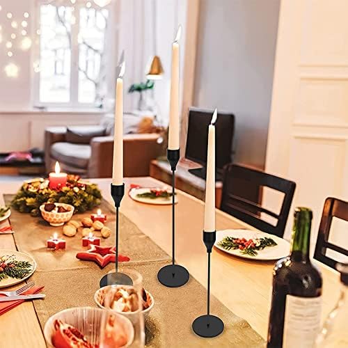 Matte Black Candlestick Holders Set of 6 for Wedding Party Use