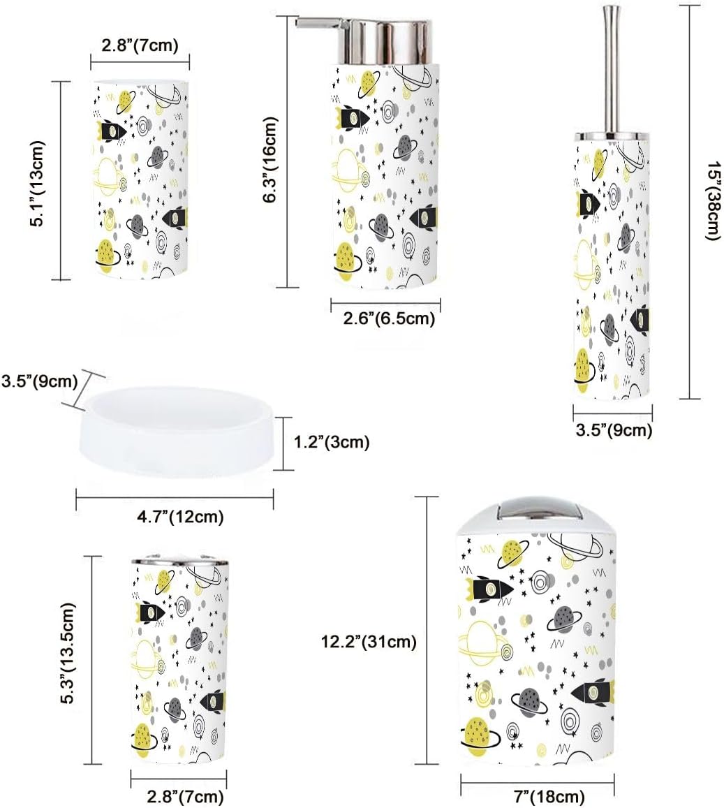 Trendy Kids Bathroom Accessories Set for Space Lovers