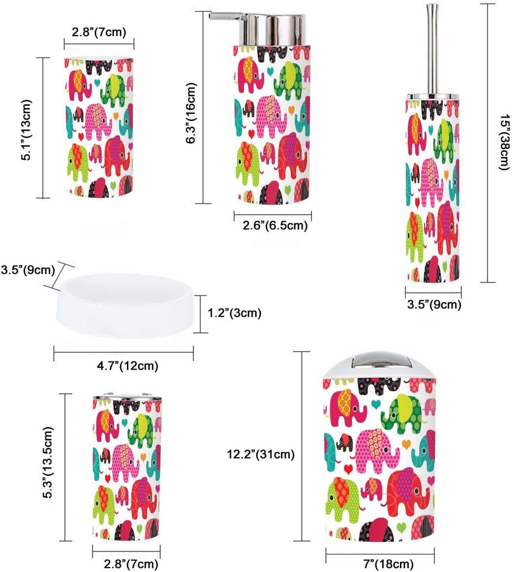 Bathroom Accessories Set Retro Elephant Design for Home Use