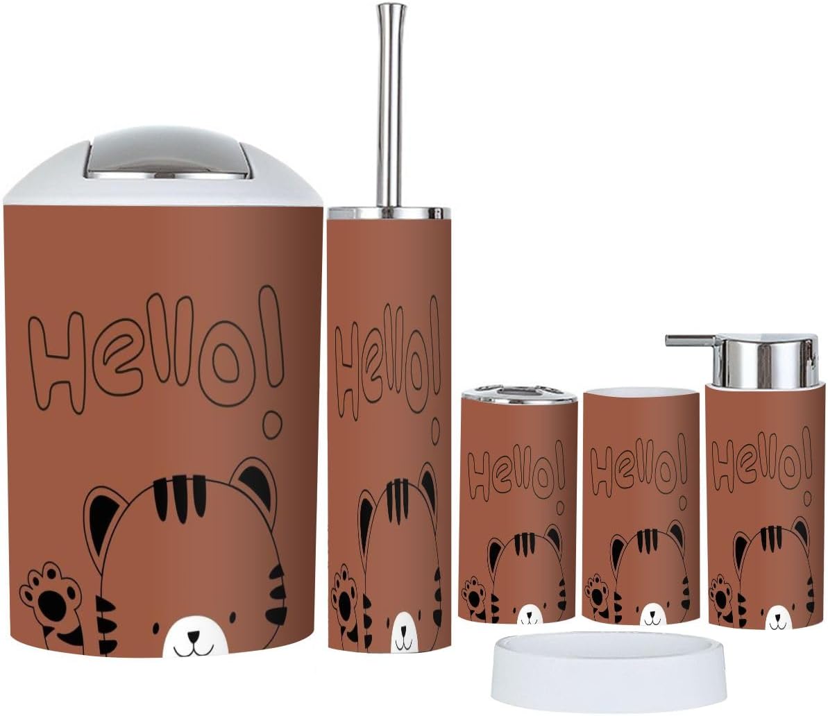 Bathroom Accessories Set 6 Pcs Durable Decorative Storage