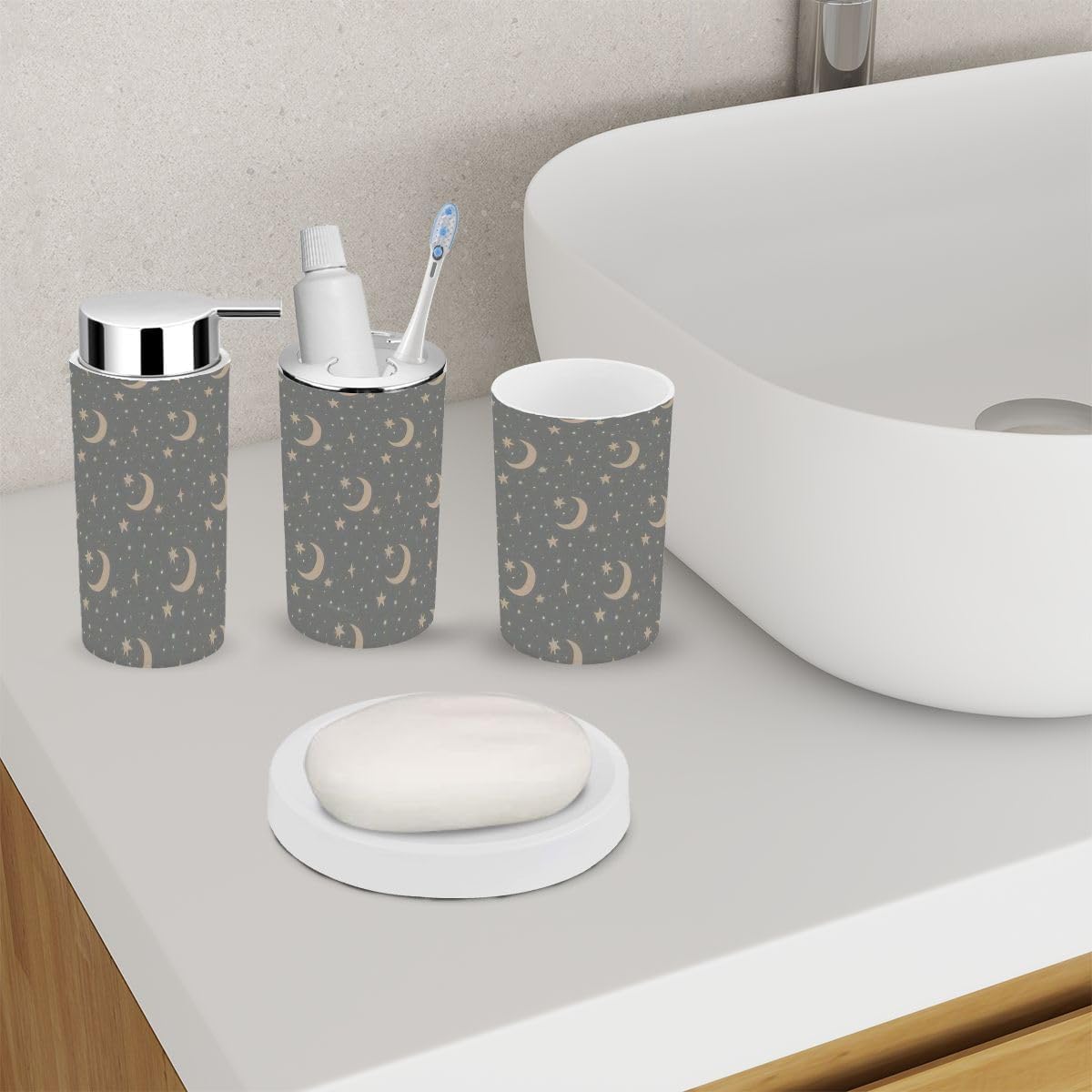 Stylish 6-Piece bathroom set Scandinavian Bohemian style for kids