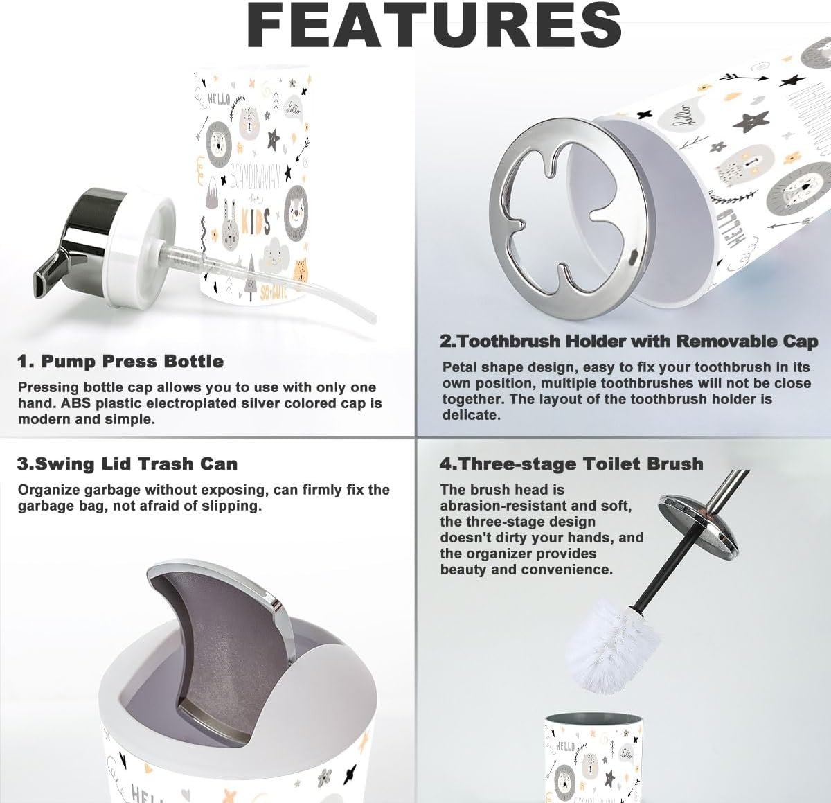 Scandinavian Style 6 Pcs Bathroom Accessories Set