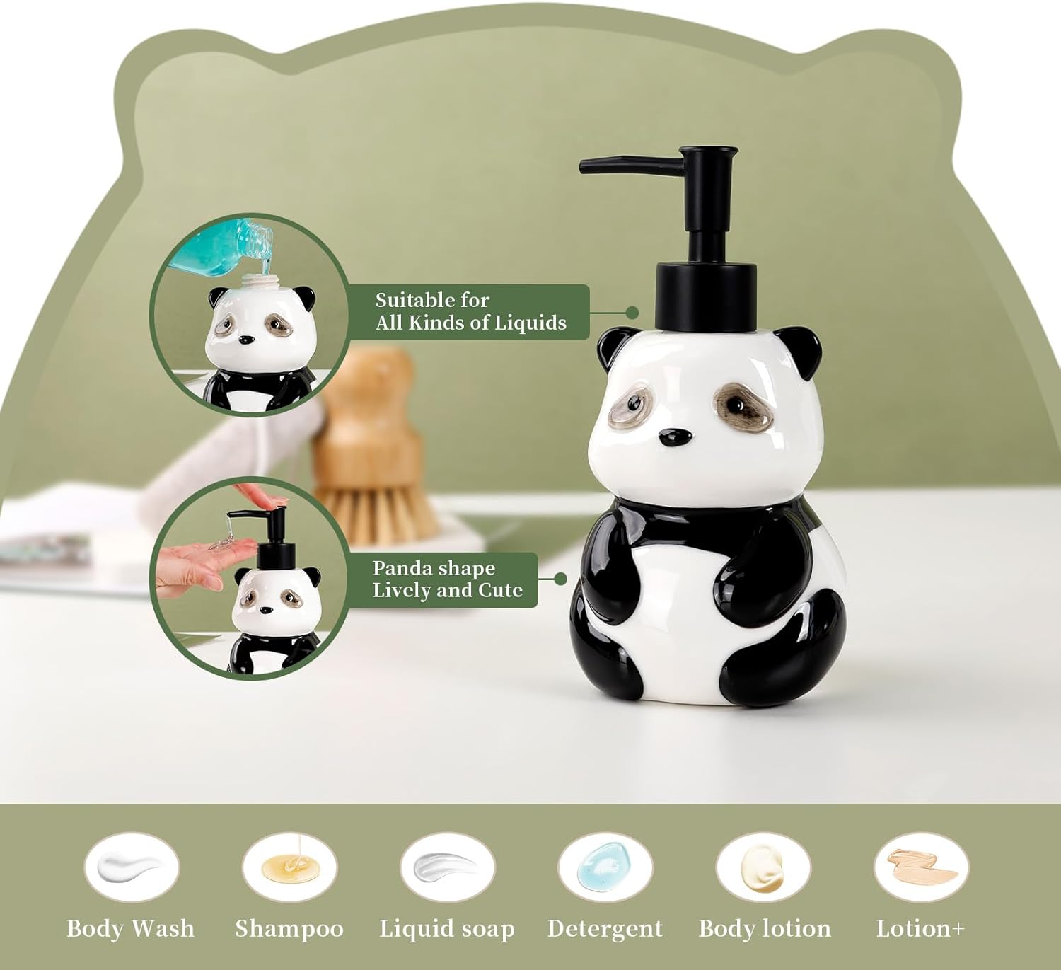Cute Panda Bathroom Accessory Set 5PCS