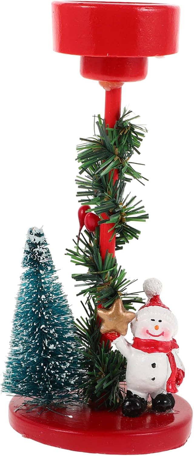 Snowman Holiday Candlestick Holder Decorations