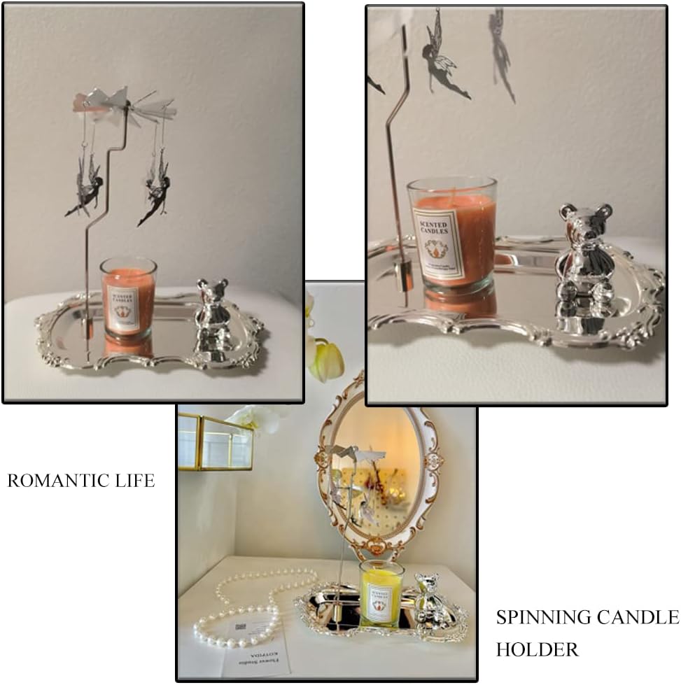 Spinning Candle Holder with Fairy Accessories