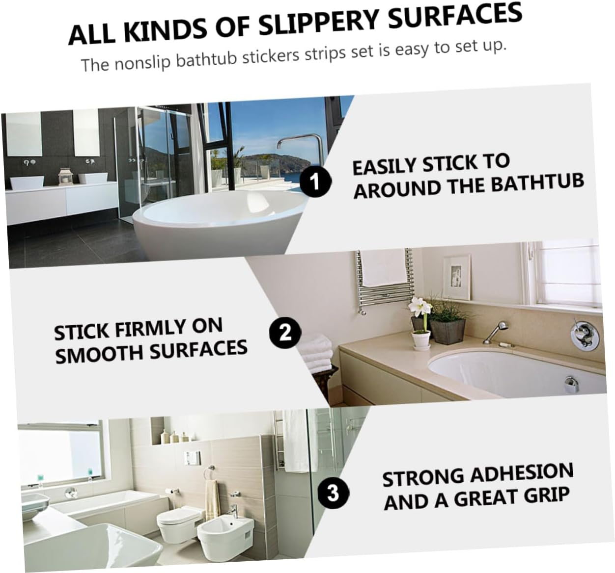 20-Piece Non-Slip Bathtub Stickers for enhanced bathroom safety