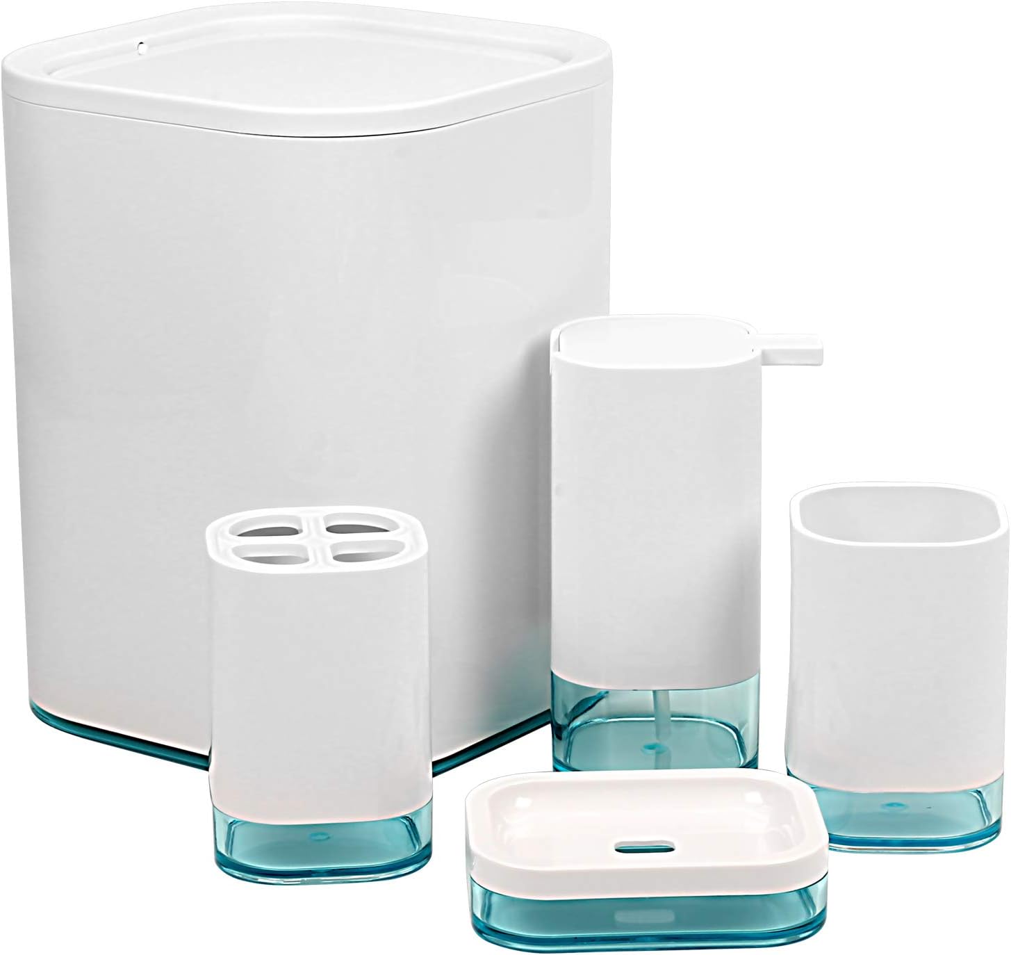 Locco Decor 5 Piece Acrylic Bathroom Vanity Set White