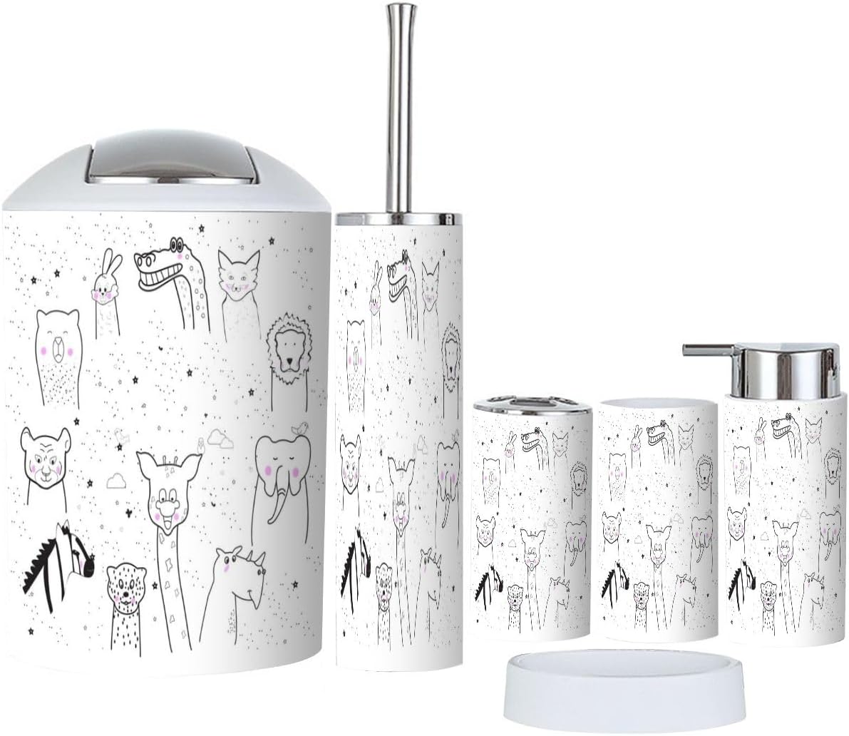JBNJANKDAV Animal Cartoon Bathroom Accessories Set Durable Cute for Kids Adults