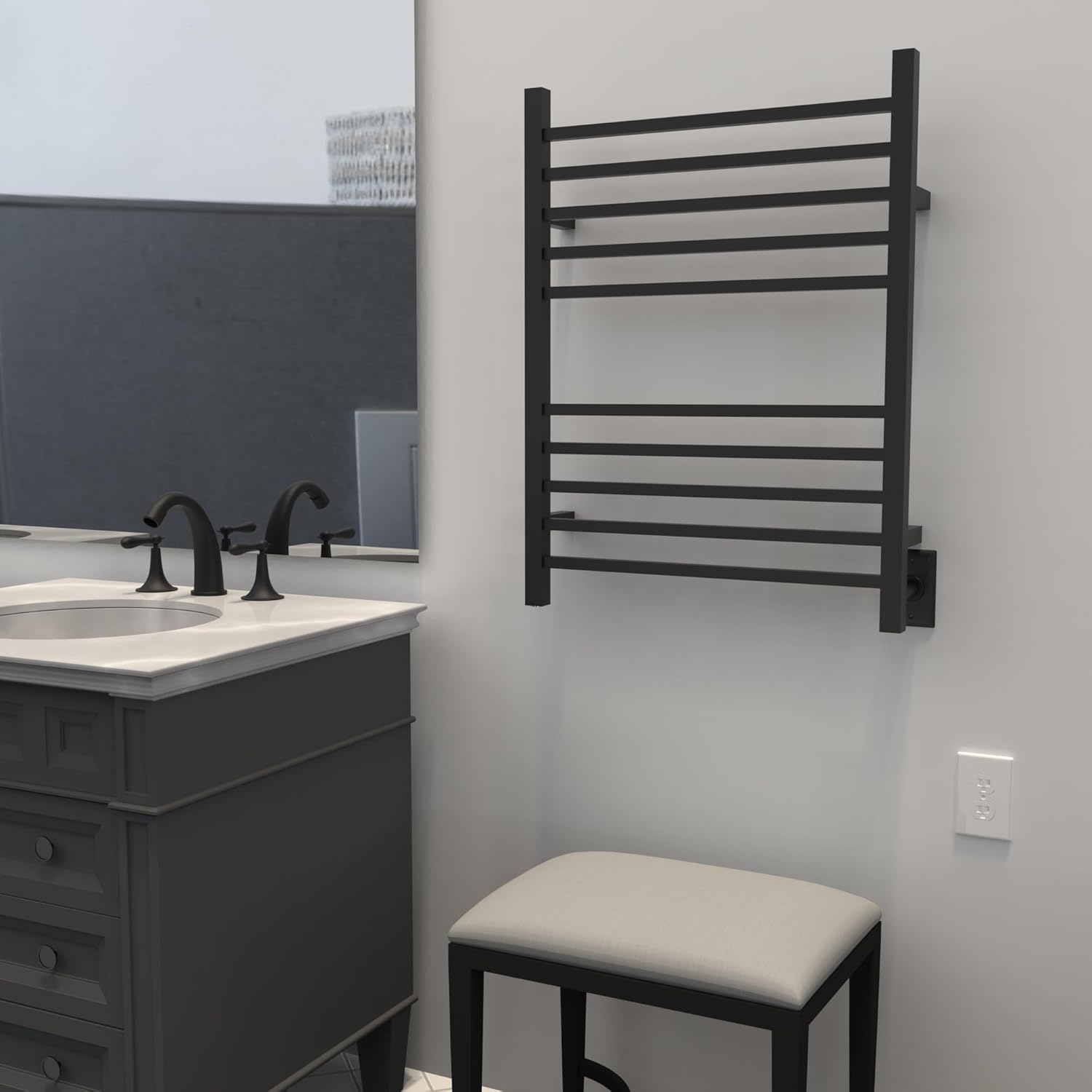 Amba Radiant 10-Bay Towel Warmer Matte Black