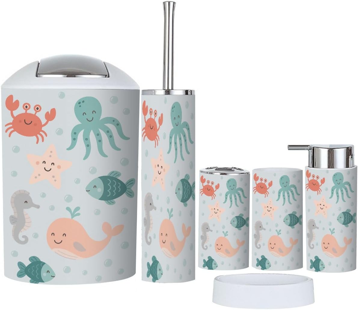 Bathroom Accessories Set for Kids Set of 6