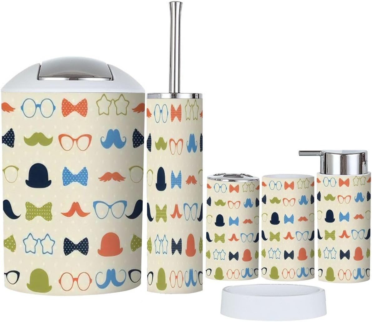 Retro Hipster Bathroom Set 6 Pcs