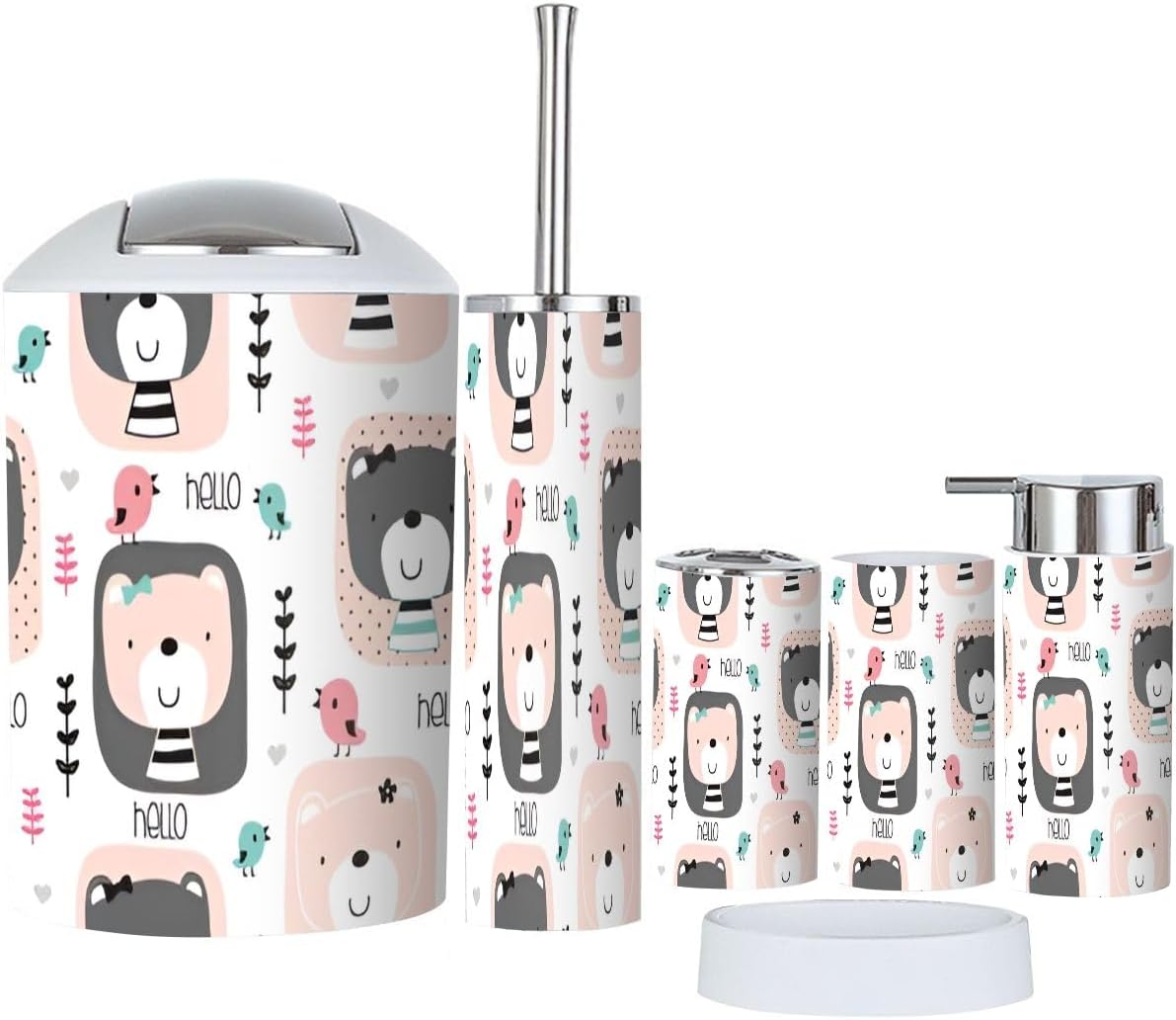 Bathroom Accessories Set 6 Pcs Modern Style