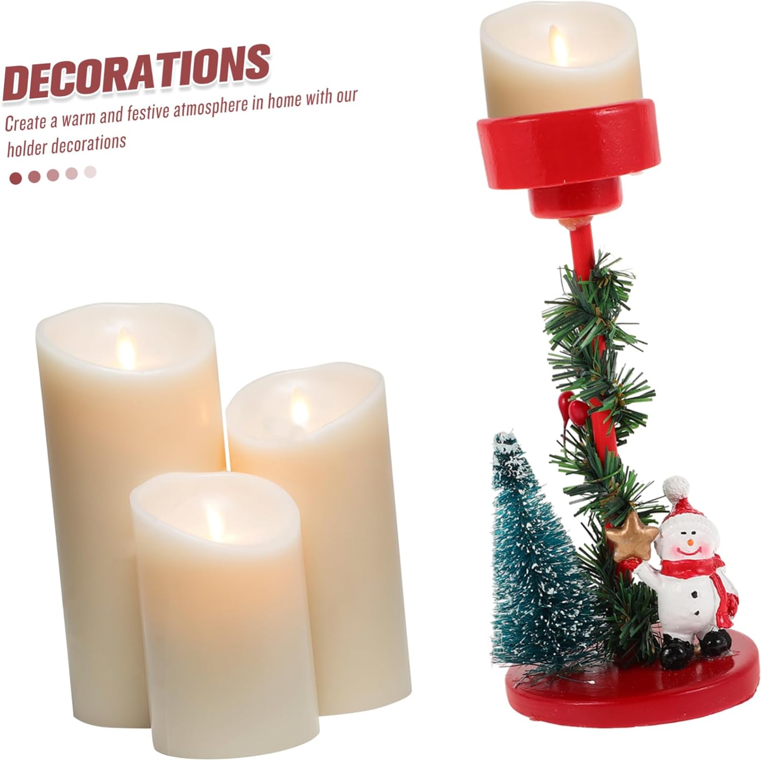 Snowman Holiday Candlestick Holder Decorations
