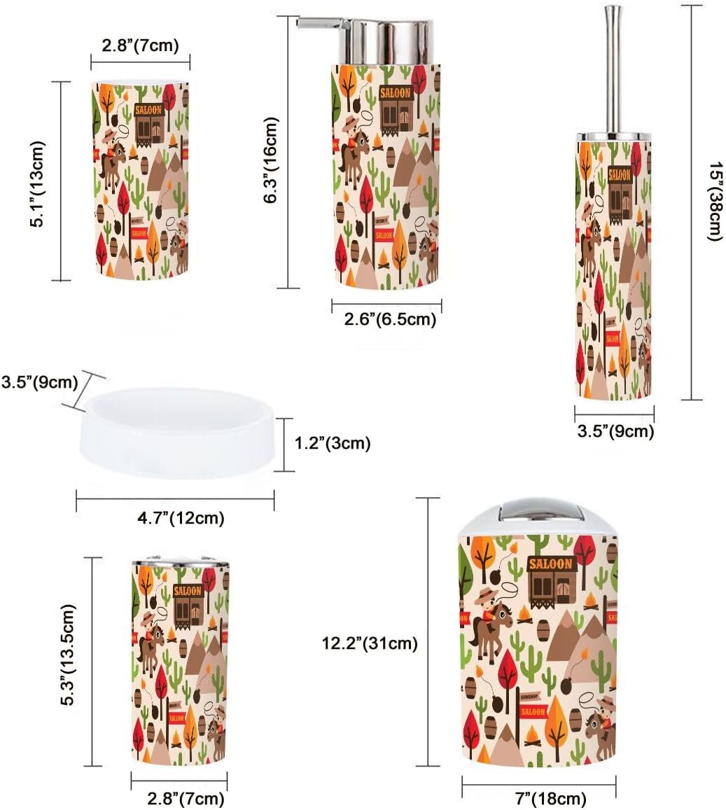 Essential Bathroom Accessories Set for 6 Piece - Durable Stylish