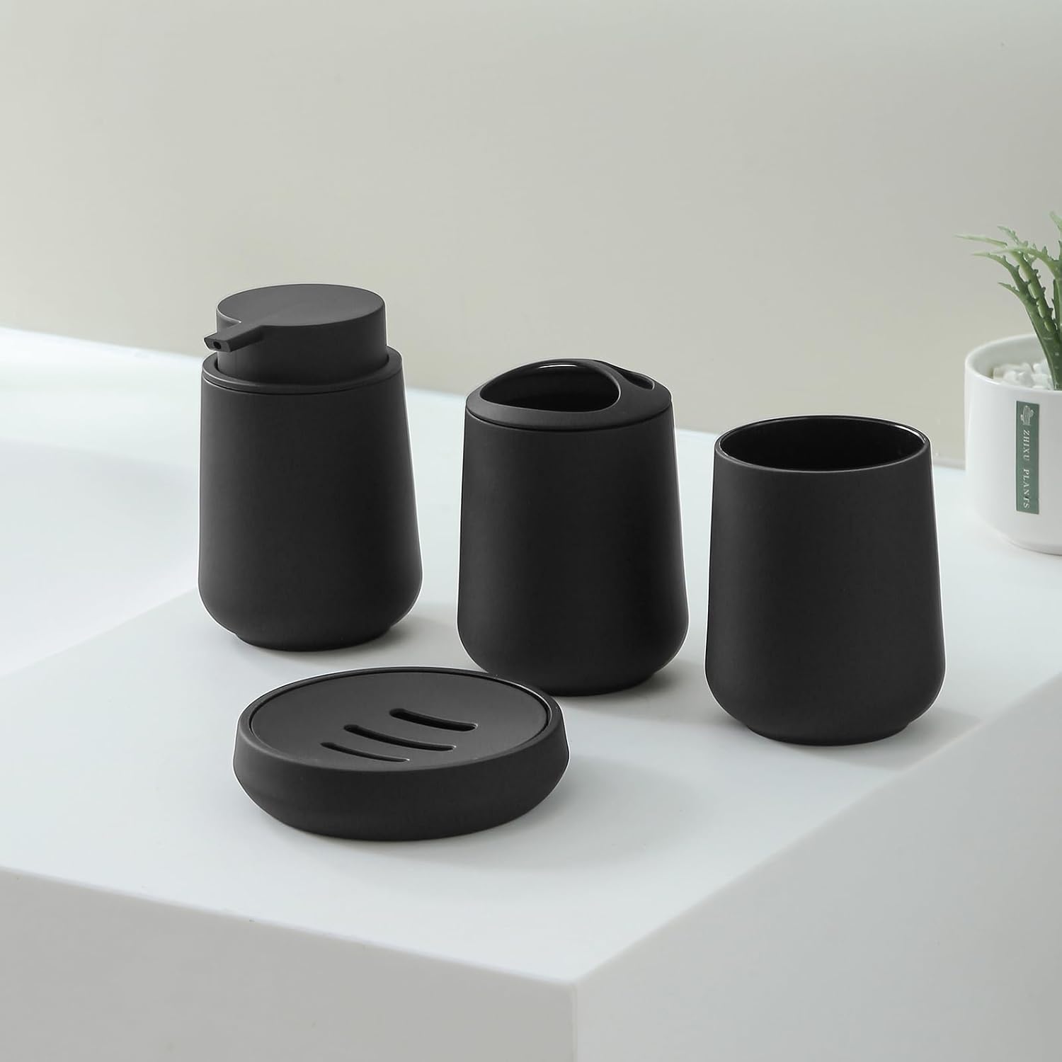 Matte Black 4-Piece Bathroom Accessories Set