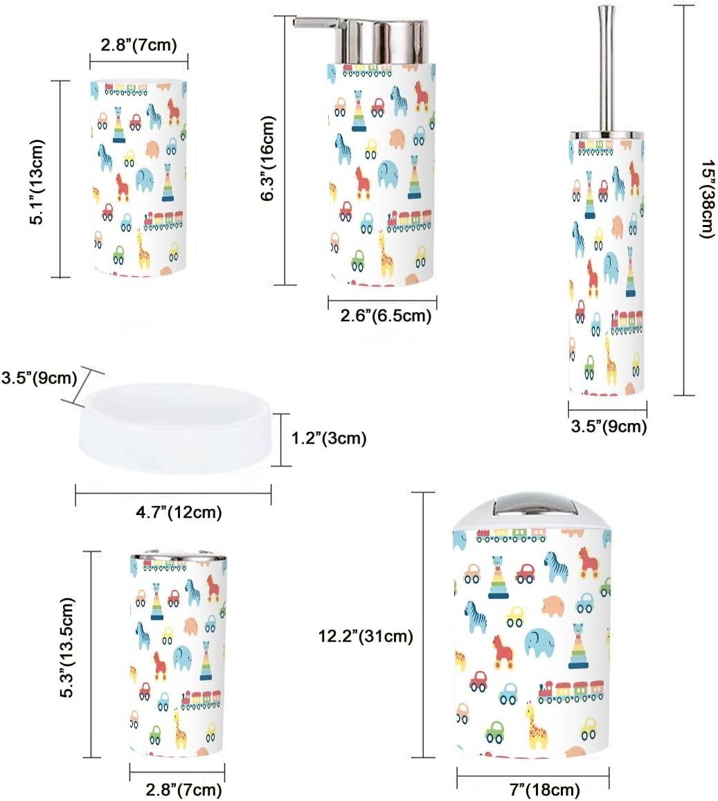 Bathroom Accessory Set 6 Piece Plastic
