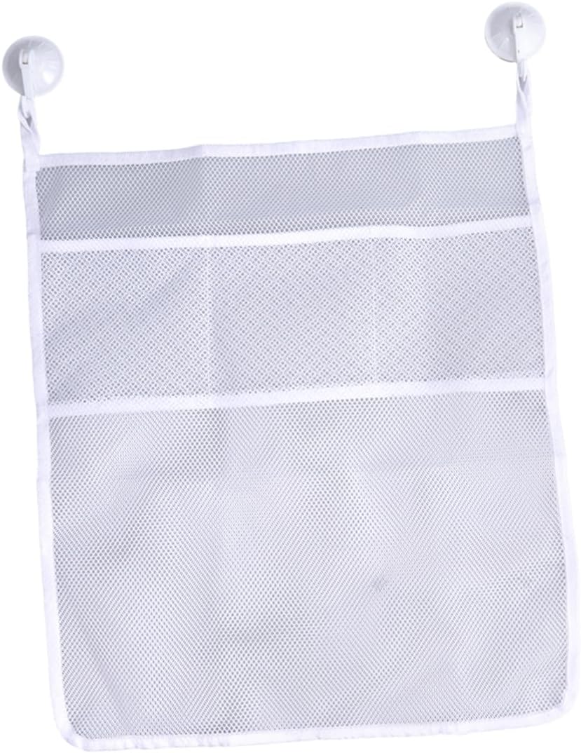 IMIKEYA Multifunctional Mesh Storage Bag with Strong Hooks for Bathroom Organization