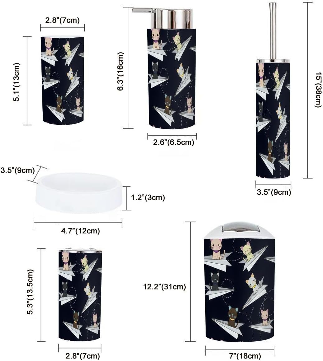 Cartoon Airplane 6-Piece Compact Bathroom Set