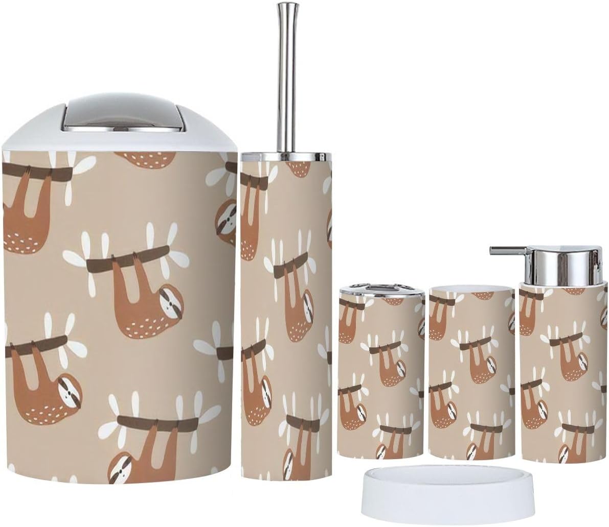 Scandinavian Style Bathroom Accessory Set 6 Piece