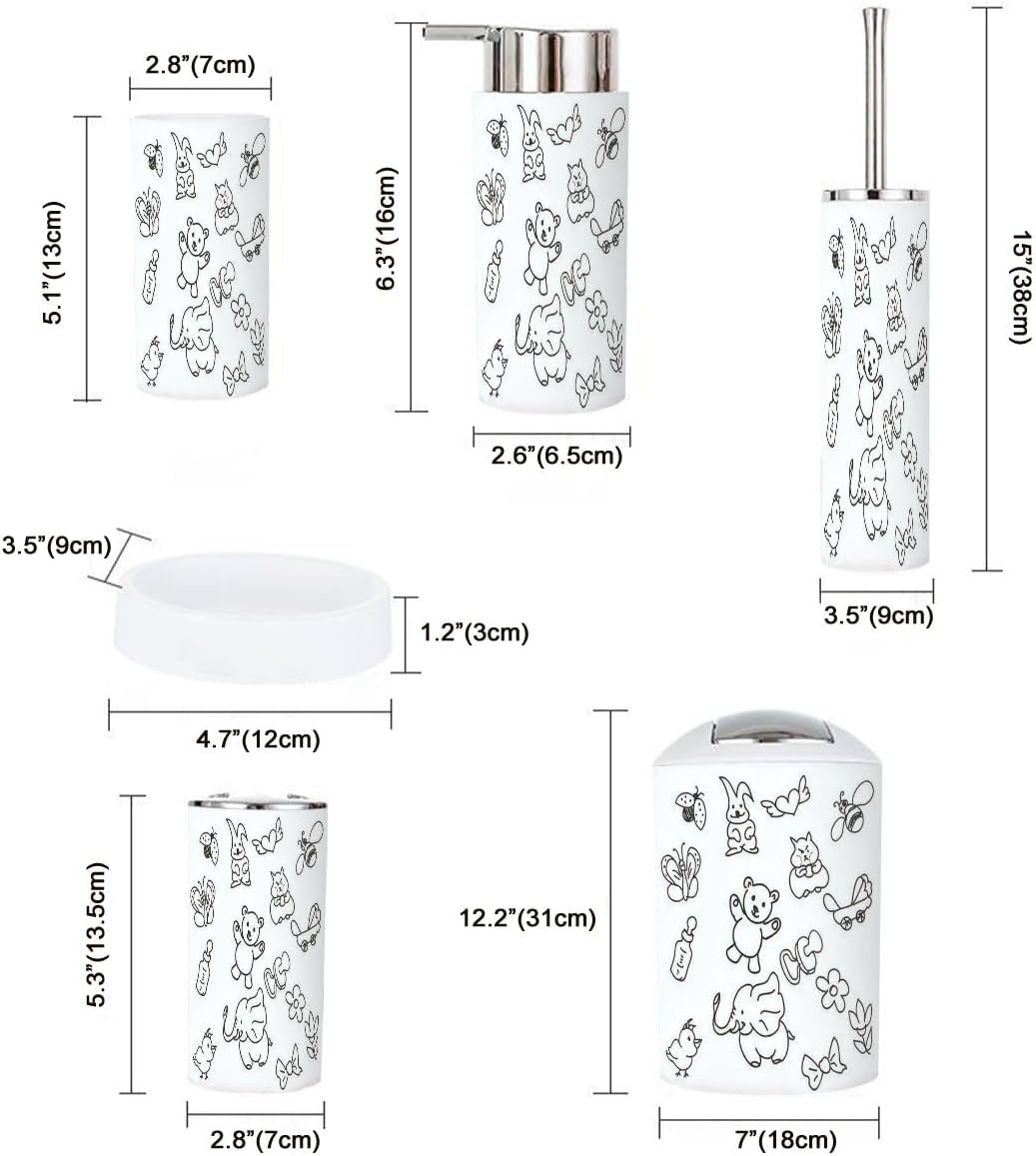 Stylish 6-Piece Bathroom Set for Kids Staff
