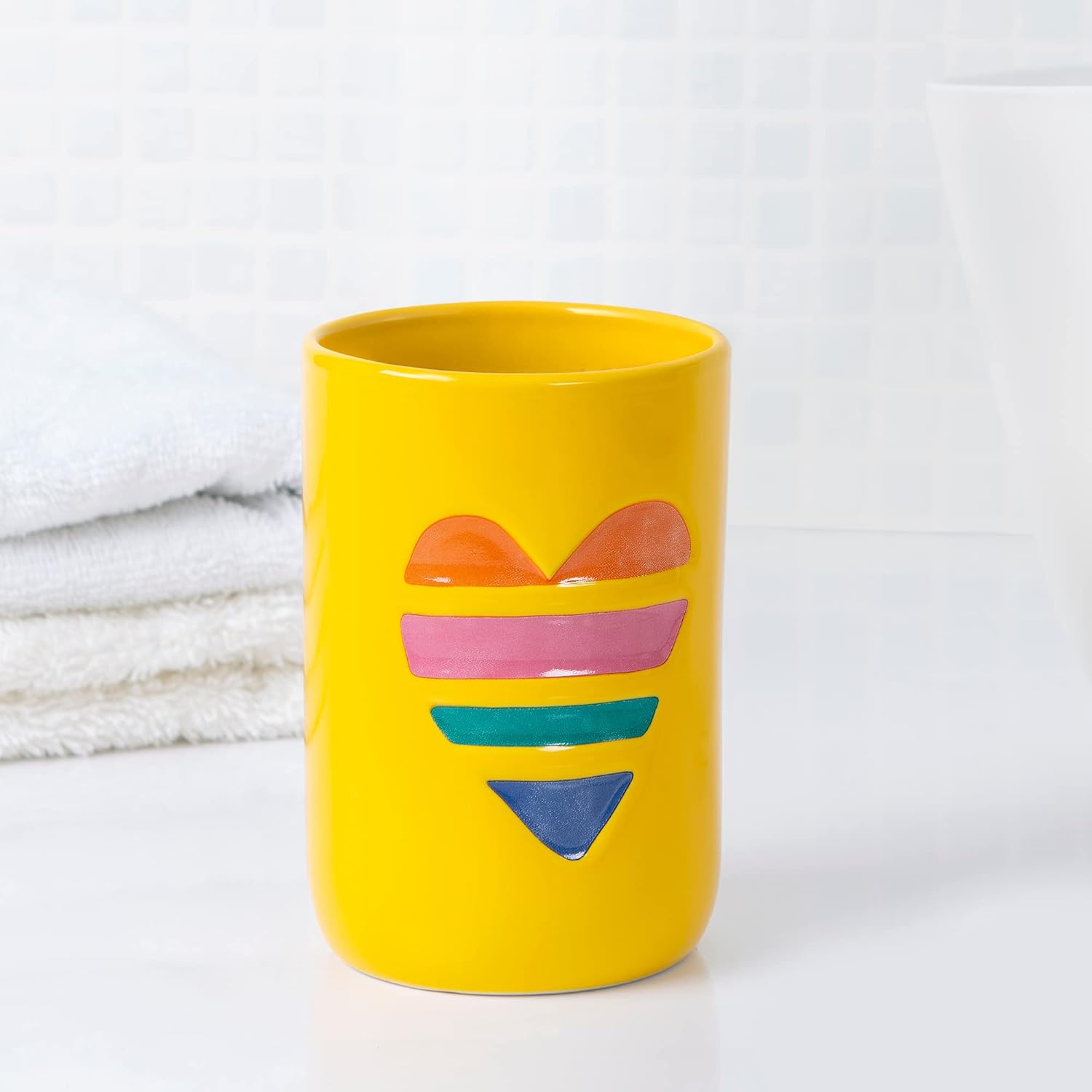 Allure Home Creation Rainbow Hearts Bath Set 7-Piece Bundle