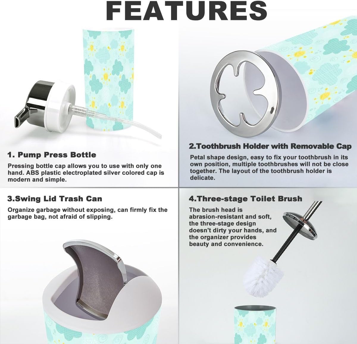 Bathroom Accessories 6-Piece Set