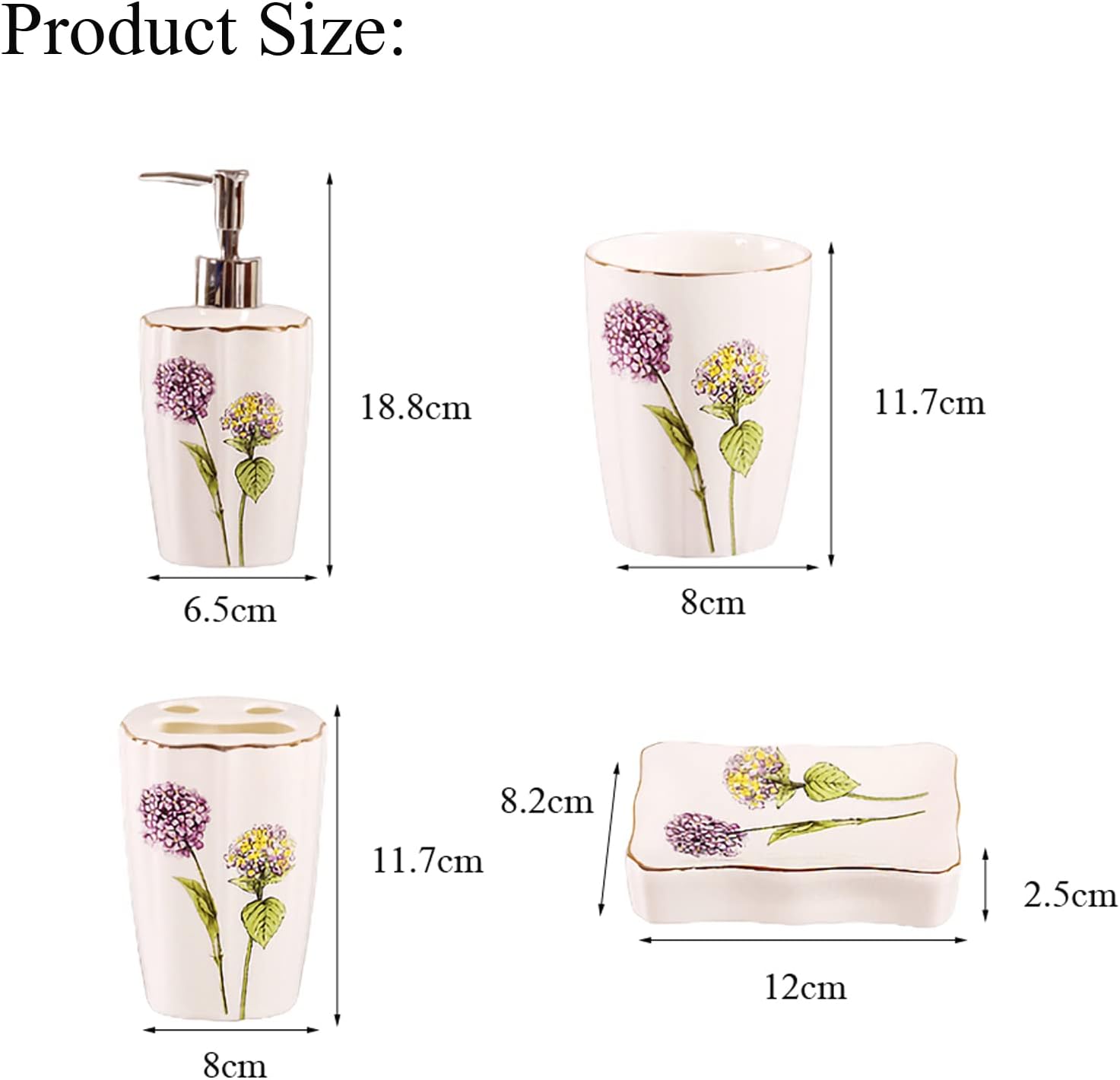 Tauzveok 5 Piece Bathroom Accessory Set Purple