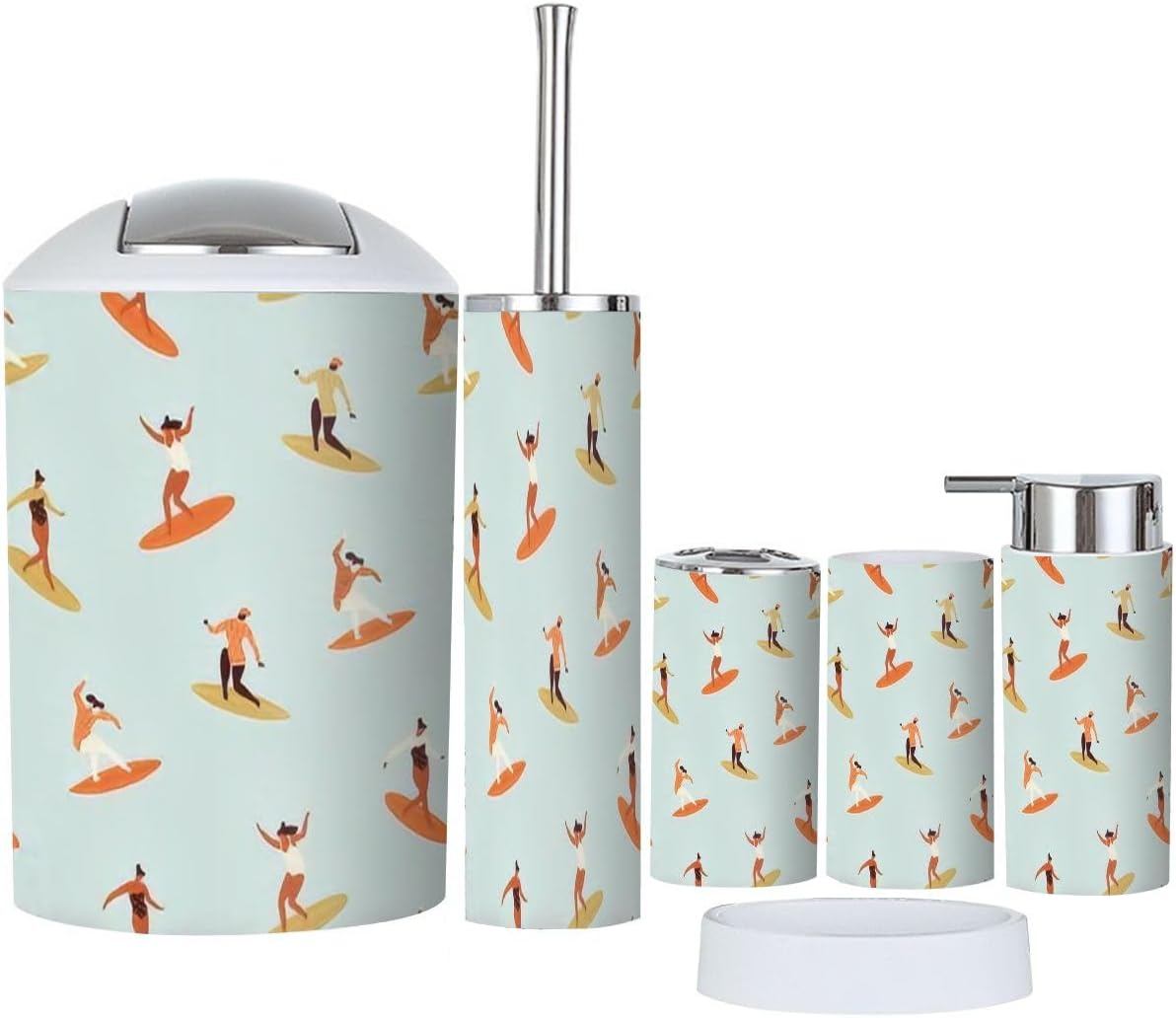 Surf Girl Bathroom Accessories Set 6 Pcs