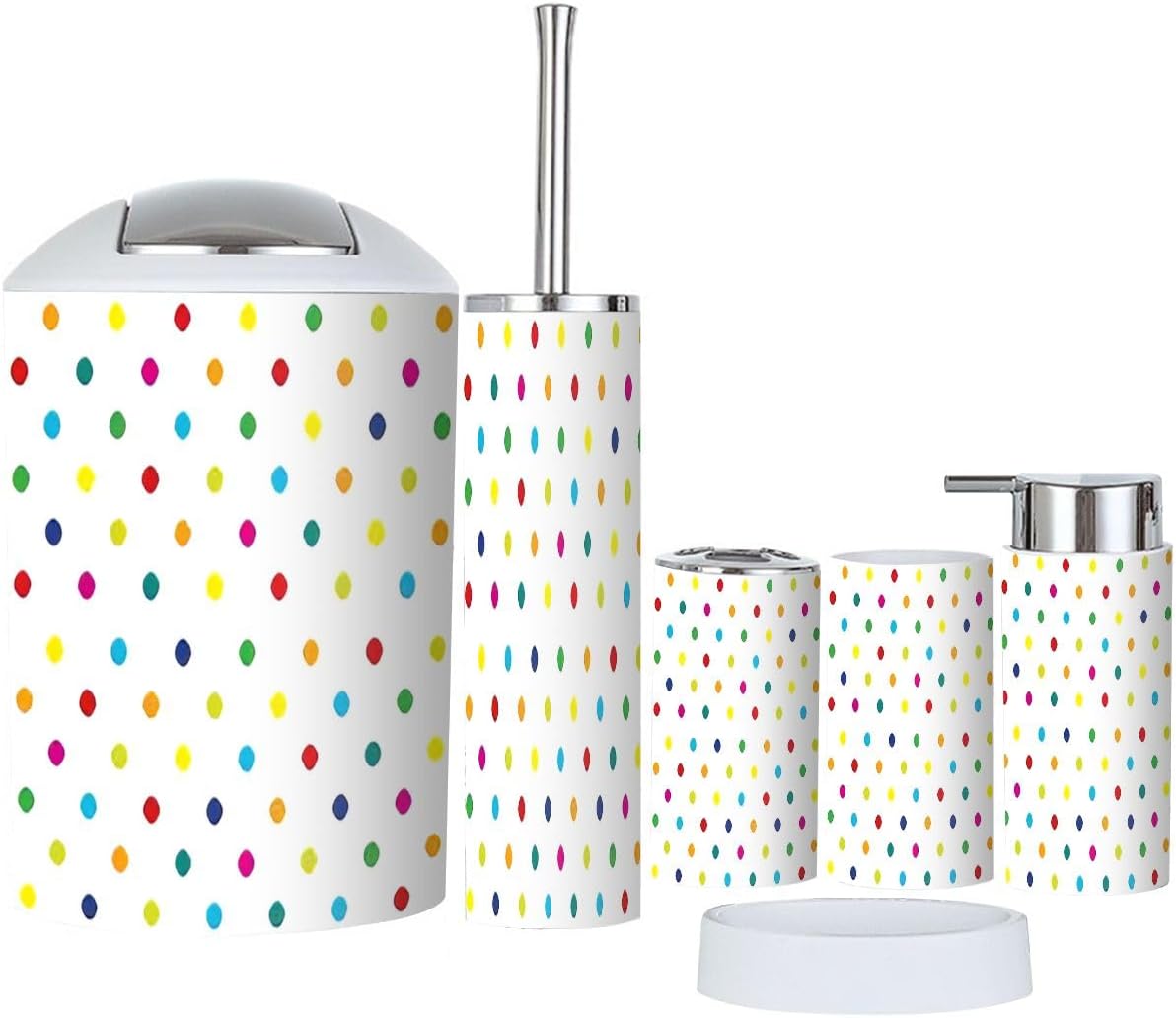 6-Piece Bathroom Accessory Set Modern Design for Home Commercial Use