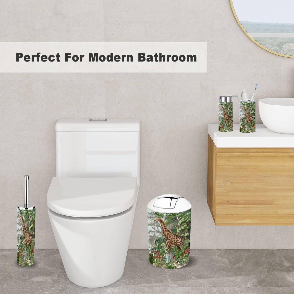 Set of 6 Funny bathroom accessories for Kids Adults