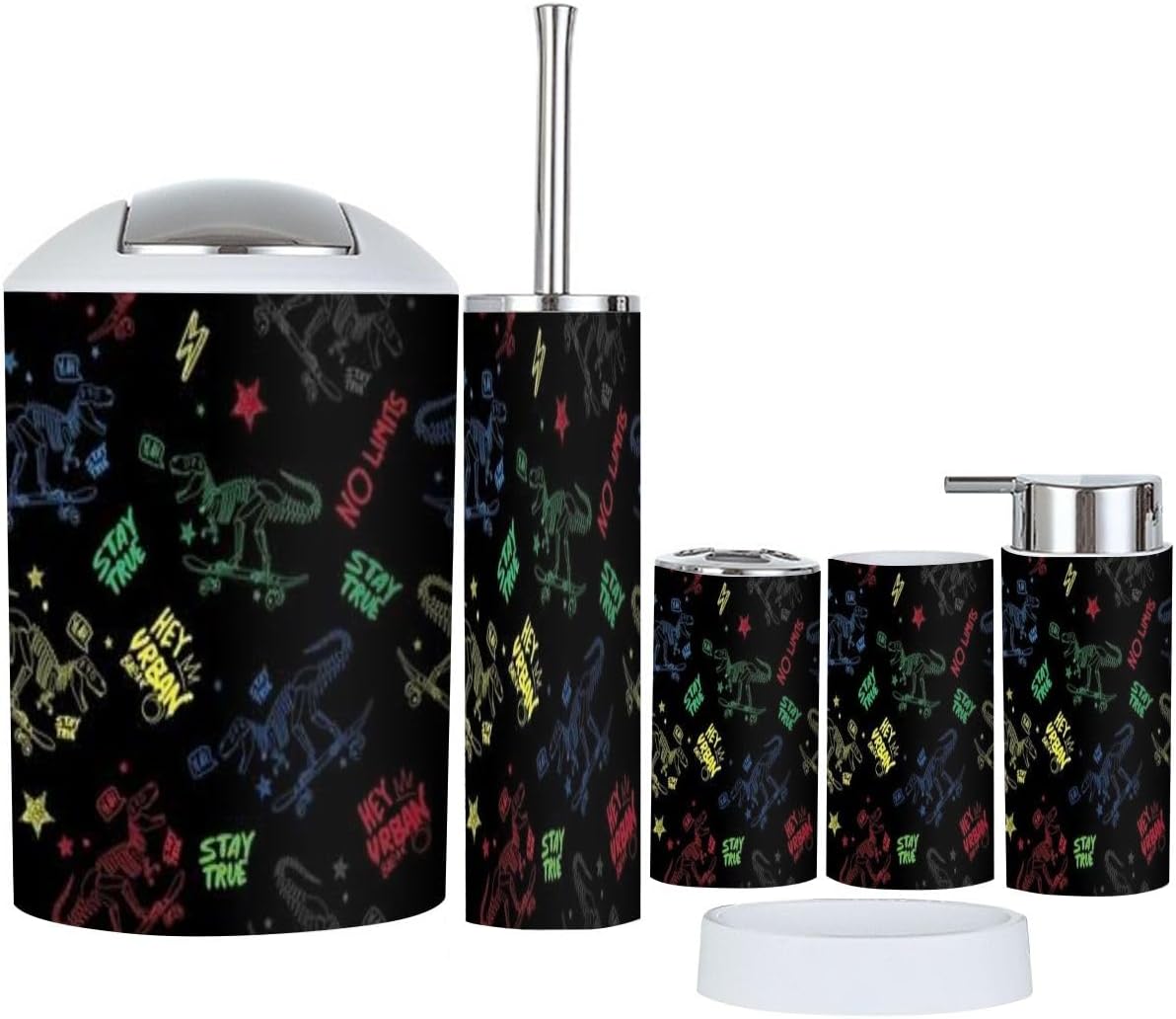 Dinosaur Skateboard Bathroom Accessory Set