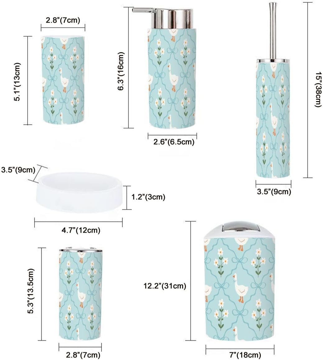 6-Piece spring-themed bathroom essentials