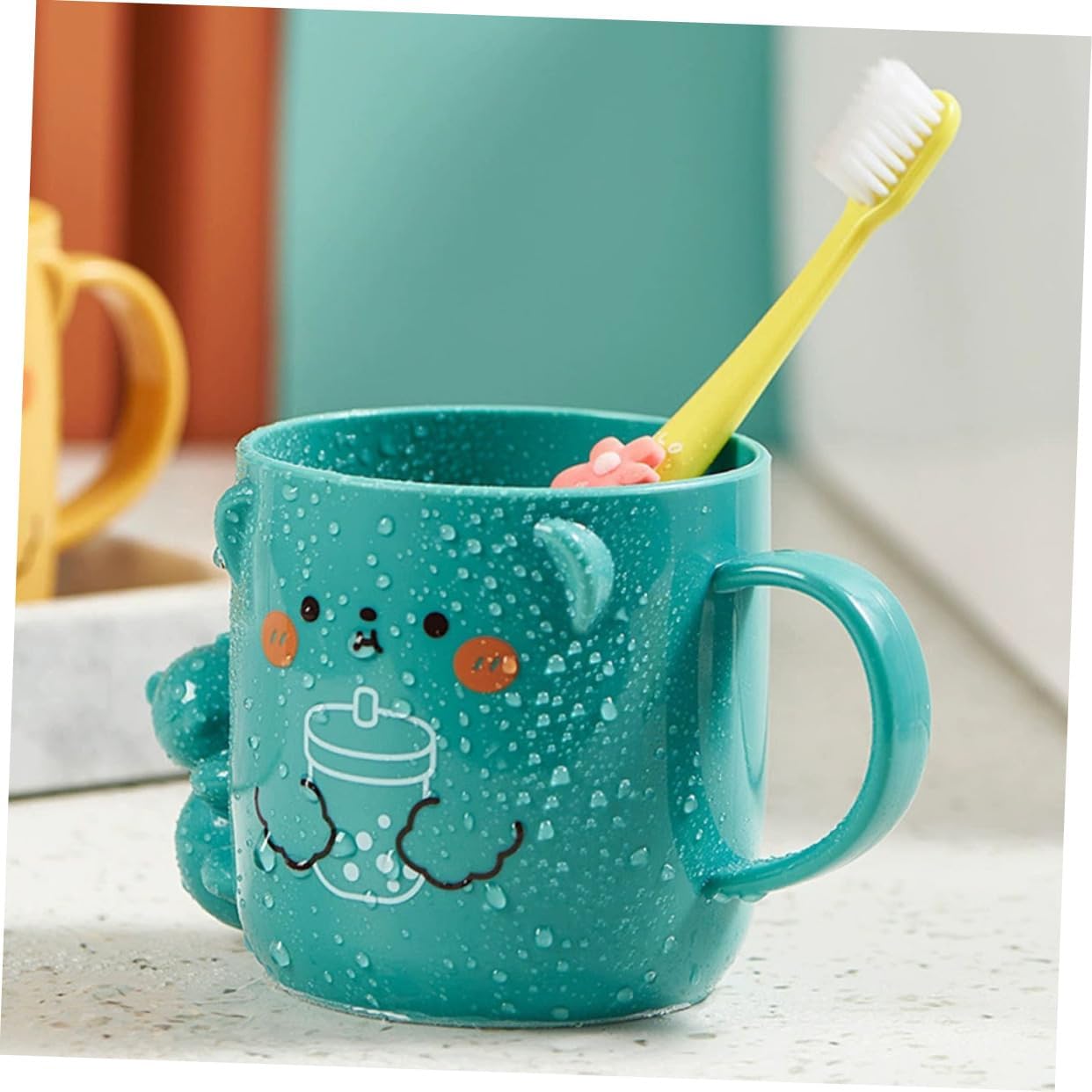 PRETYZOOM 2Pcs Cartoon Mouthwash Cup Cute Plastic Toothbrush Holder for Kids