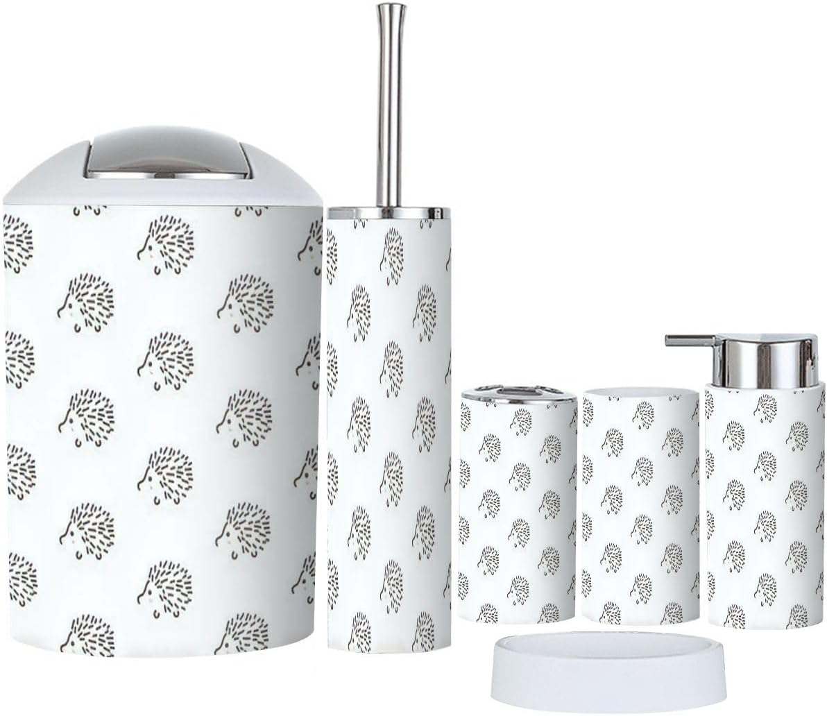 Hedgehog Style 6 Piece Bathroom Accessory Set